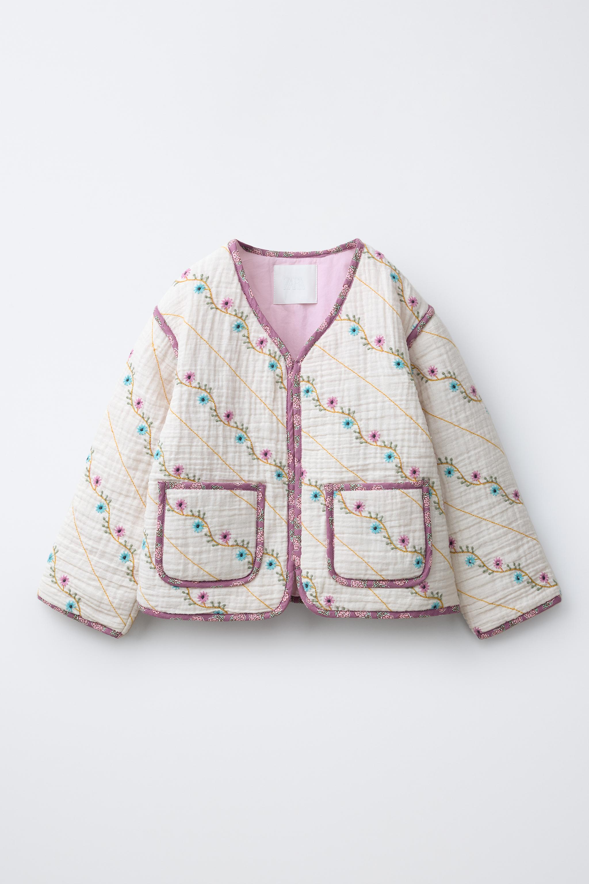 BLOUSON MATELASSÉ BRODERIE FLEURS